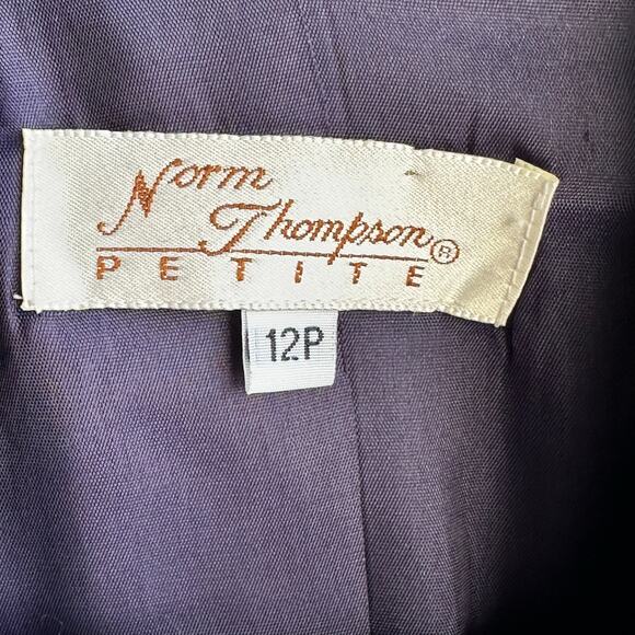 Vintage Norm Thompson Wool Herringbone Tweed Blazer Petite - Picture 7 of 8
